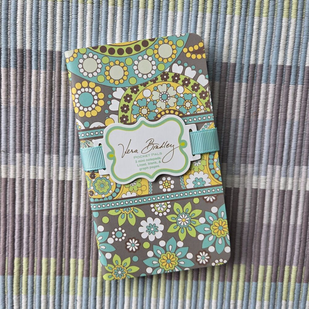Vera Bradley Lemon Parfait TWO Pocket Pals New Retired Vintage Stationery Set